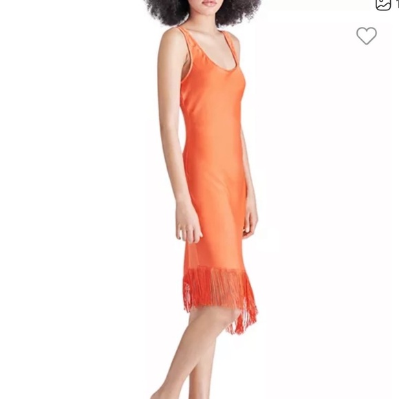 Steve Madden Bright Orange Fringe Maxi Dress - Picture 10 of 11